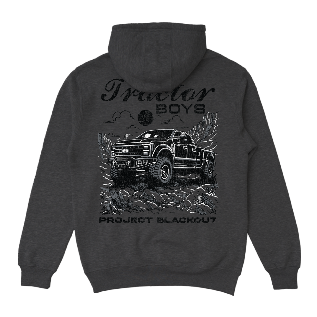 Project Blackout Hoodie in Smoke - back print