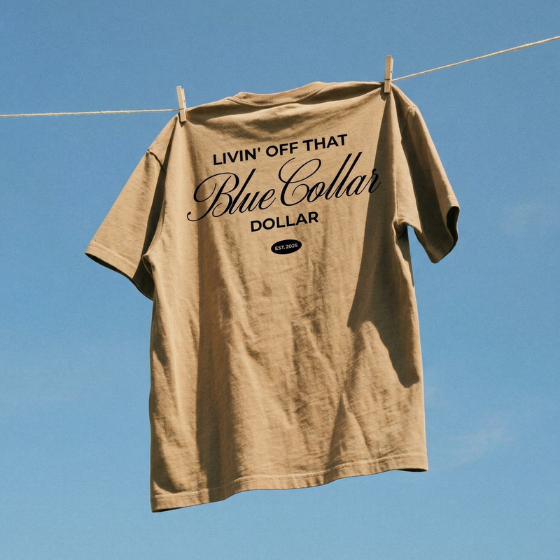 Blue Collar Dollar Tee - Black / Mushroom