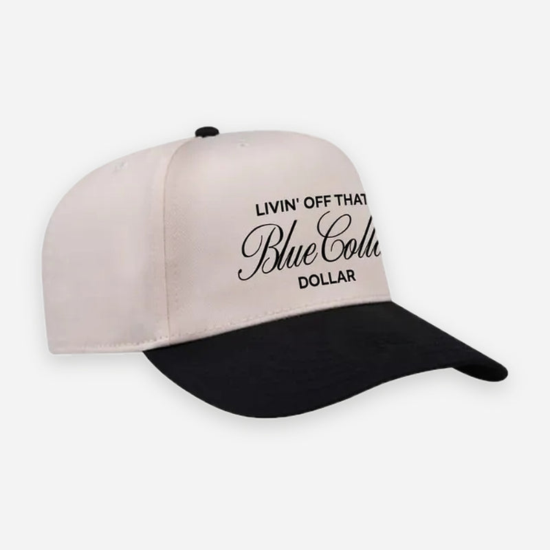 Blue Collar Dollar Snapback - Cream / Black