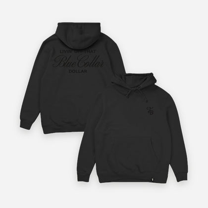 Blue Collar Dollar Hoodie - Smoke / Black Print