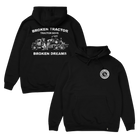 Broken Tractor, Broken Dreams Distressed Hoodie in Black - back and front